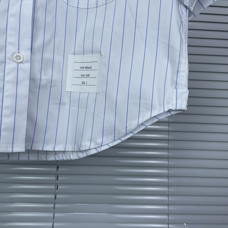 톰브라운 여성용 반소매 스트라이프 셔츠 001-217813
