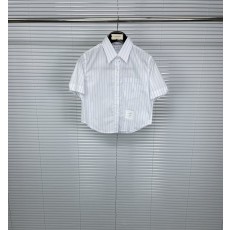 톰브라운 여성용 반소매 스트라이프 셔츠 001-217813