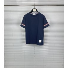 톰브라운 듀얼 스트라이프 라운드넥 면 티셔츠 001-217832