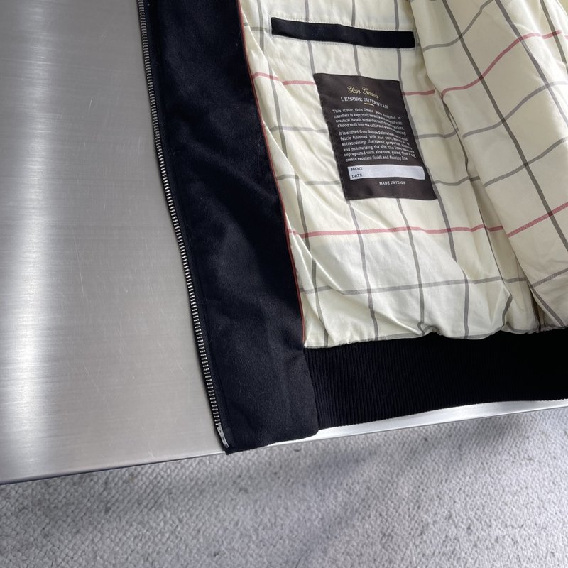 로로피아나 스탠드 칼라 울 다운 재킷 001-217883