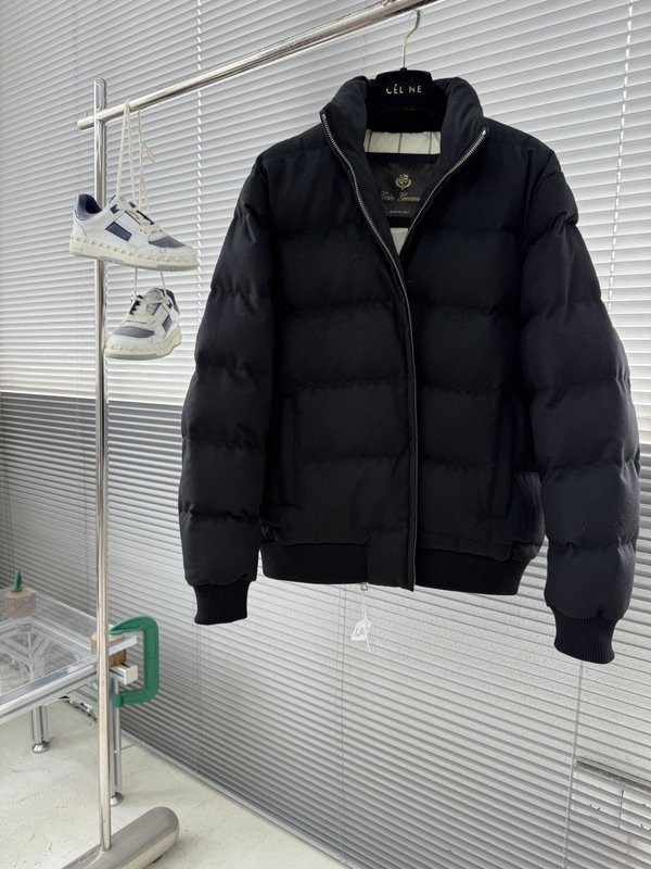 로로피아나 스탠드 칼라 울 다운 재킷 001-217883