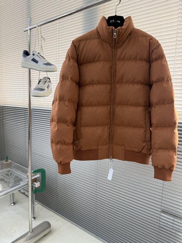 로로피아나 스탠드 칼라 울 다운 재킷 001-217884