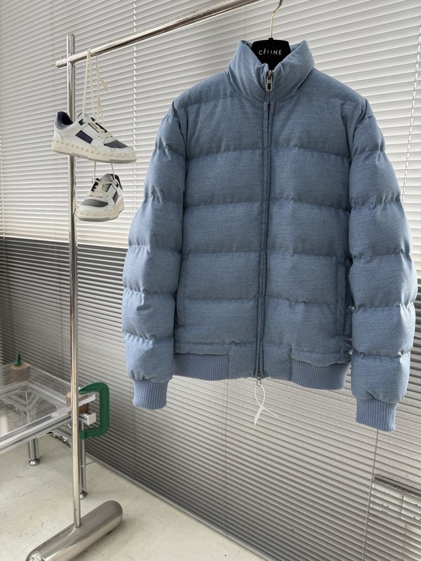 로로피아나 스탠드 칼라 울 다운 재킷 001-217885