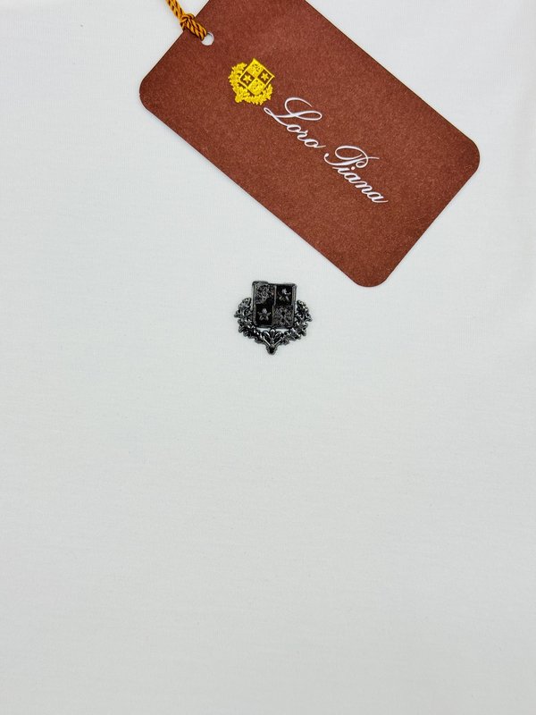 로로피아나 머서라이즈 코튼 반팔 티셔츠 남성용 001-217902