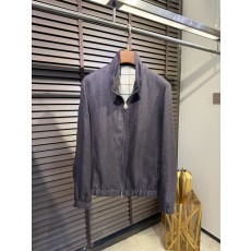 로로피아나 남성 리넨 스탠드 칼라 자켓 001-217912