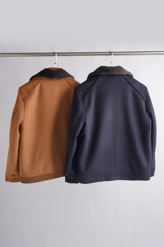 로로피아나 모피 칼라 울 혼방 자켓 001-217957