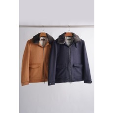 로로피아나 모피 칼라 울 혼방 자켓 001-217957