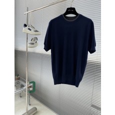 로로피아나 남성 라운드 니트 반팔 티셔츠 001-217982