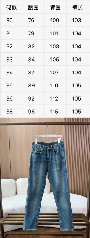 로로피아나 남성 워싱 블루 슬림 스트레이트 데님 팬츠 001-218045
