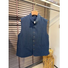 로로피아나 남성 리넨 스탠드 칼라 조끼 아우터 001-218051