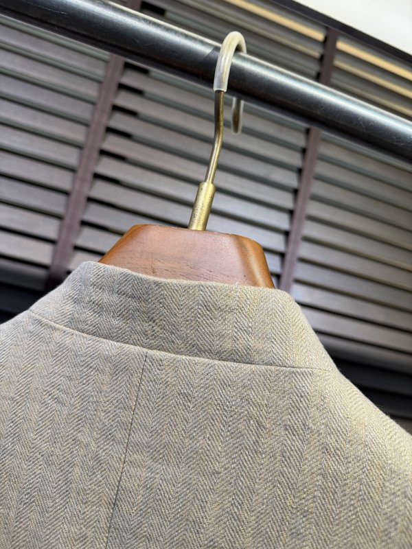 로로피아나 남성 린넨 스탠드 칼라 재킷 001-218060
