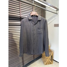로로피아나 남성 린넨 로고 셔츠 001-218141