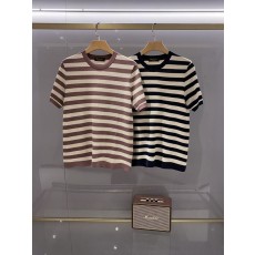 로로피아나 남성 스트라이프 라운드 티셔츠 001-218144