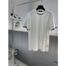 로로피아나 남성 오버랩 립 칼라 실크 블렌드 티셔츠 001-218157