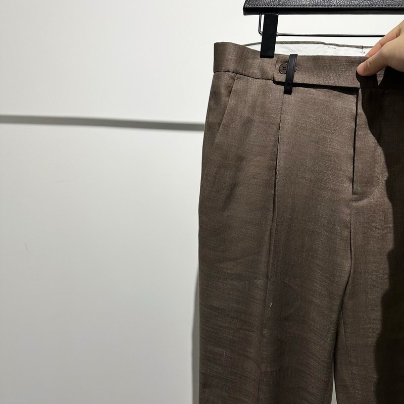 로로피아나 스타일 아마 혼방 남성 슬랙스 001-218163