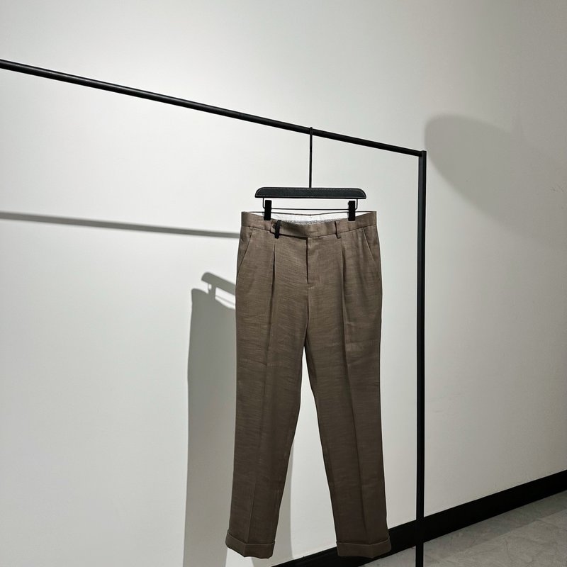 로로피아나 스타일 아마 혼방 남성 슬랙스 001-218163