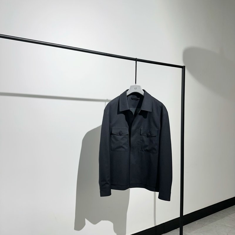 로로피아나 스타일 울 블렌드 자켓 남성용 001-218173
