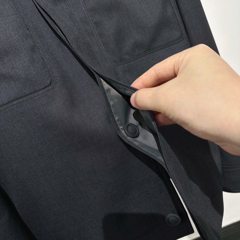 로로피아나 스타일 울 블렌드 자켓 남성용 001-218173