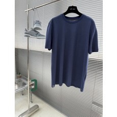 로로피아나 남성 단색 라운드넥 반팔 티셔츠 001-218201
