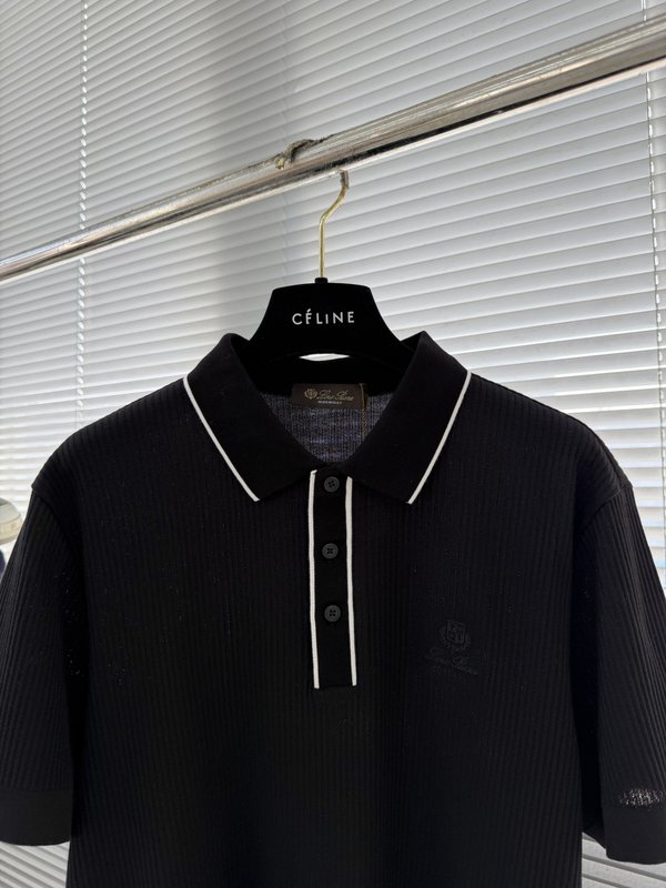 로로피아나 남성 세로 줄무늬 니트 셔츠 001-218217