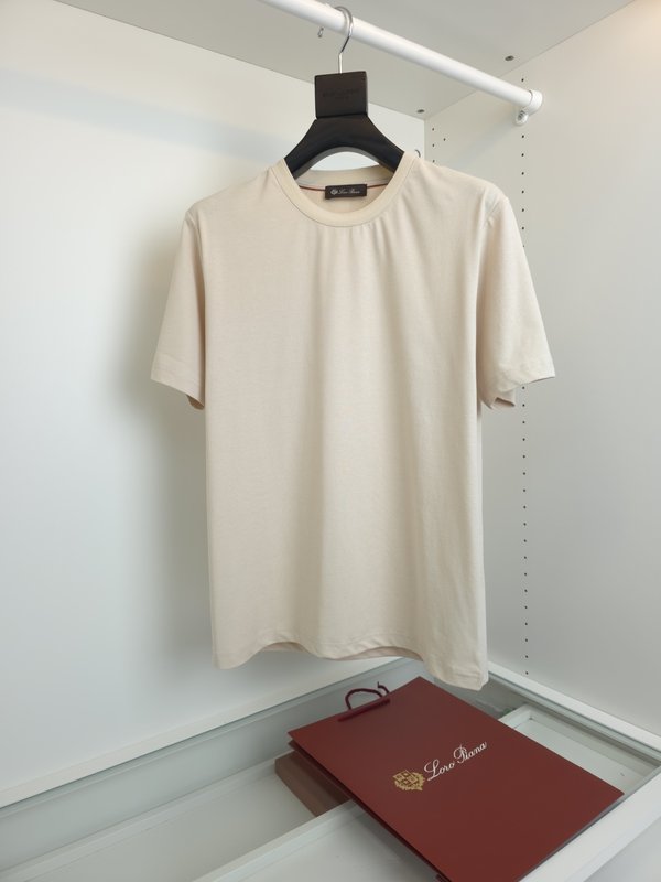로로피아나 린넨 라운드넥 반팔 티셔츠 001-218221