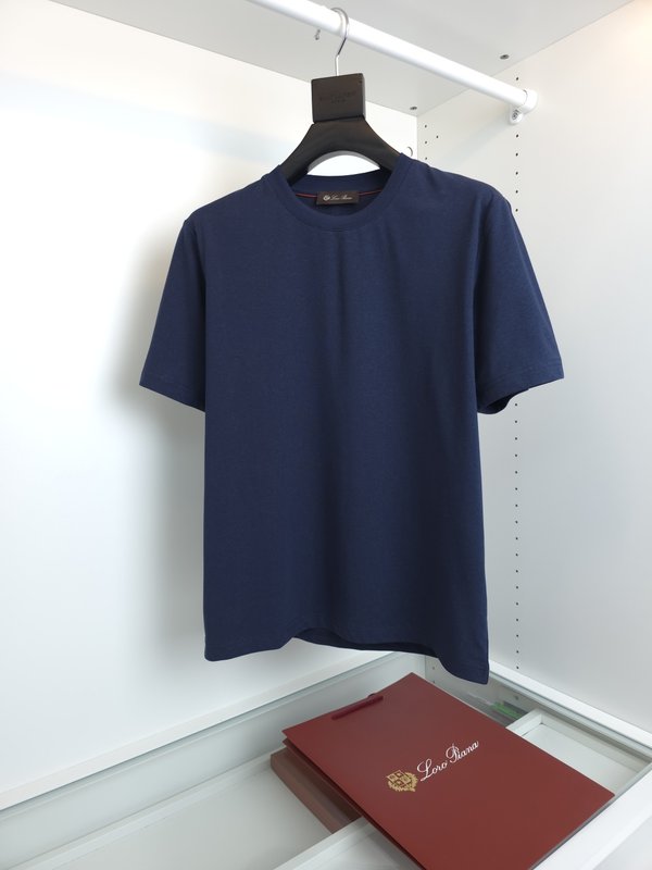 로로피아나 린넨 라운드넥 반팔 티셔츠 001-218222