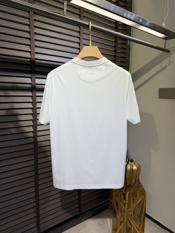 로로피아나 남성 피마コットン 모달 혼방 라운드넥 티셔츠 001-218259