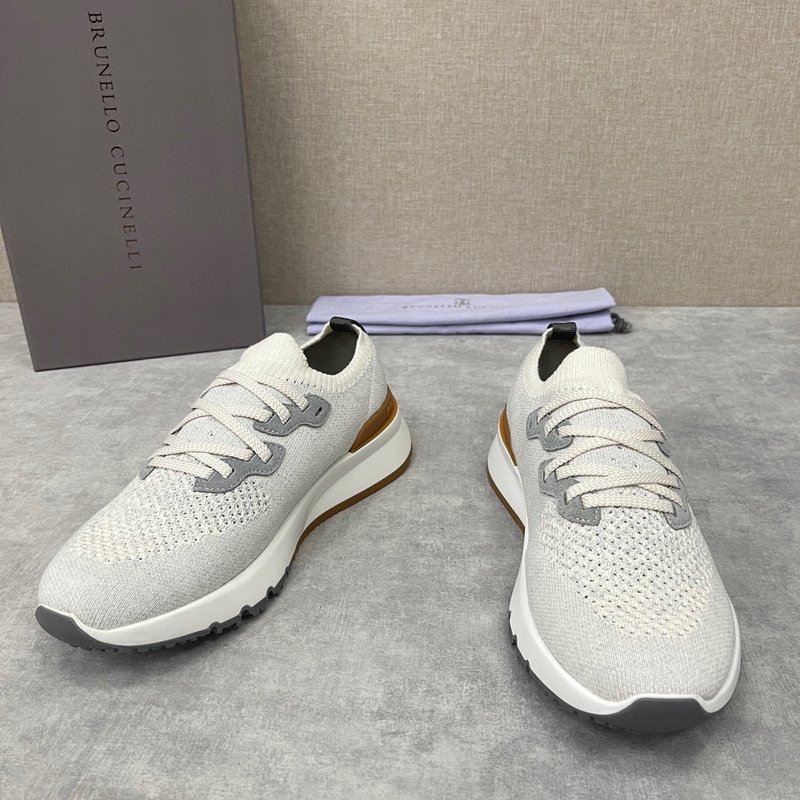 브루넬로 쿠치넬리 혼색 니트 운동화 001-218396