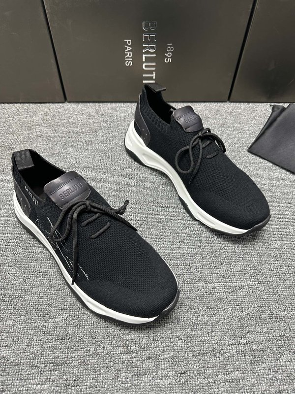 Berluti 섀도우 니트 스니커즈 001-218630