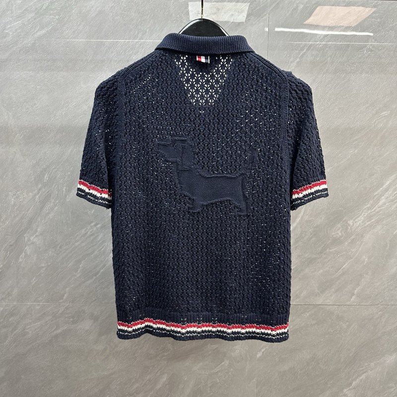 TB 스타일 컬러 바운스 니트 반팔 폴로 셔츠 001-219425