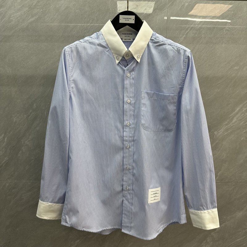 톰브라운 스트라이프 칼라 포인트 긴팔 셔츠 001-219442