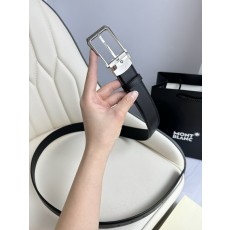 몽블랑 3.5cm 폭 소 가죽 핀 버클 벨트 001-219453