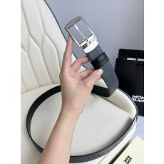 몽블랑 3.5cm 폭 소 가죽 핀 버클 비즈니스 벨트 001-219457