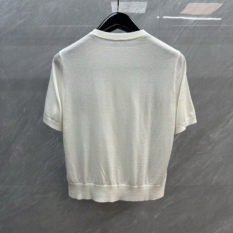 톰브라운 아르가일 울 라운드넥 반팔 가디건 001-219458