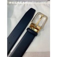 몽블랑 3.5cm 폭 소 가죽 핀 버클 비즈니스 벨트 001-219472