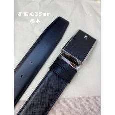 몽블랑 3.5cm 천연 소 가죽 핀 버클 비즈니스 벨트 001-219488