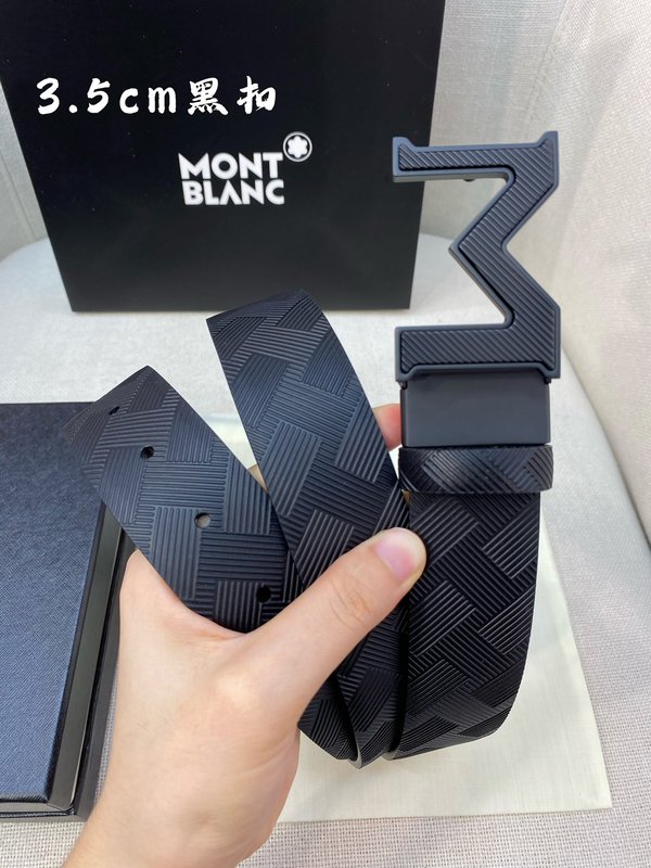 몽블랑 3.5cm 소 가죽 핀 버클 벨트 001-219492