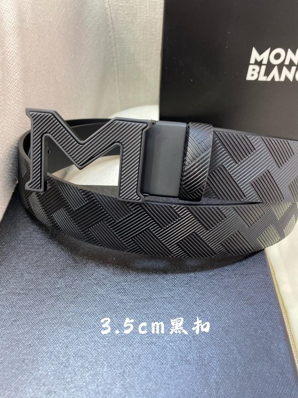 몽블랑 3.5cm 소 가죽 핀 버클 벨트 001-219492