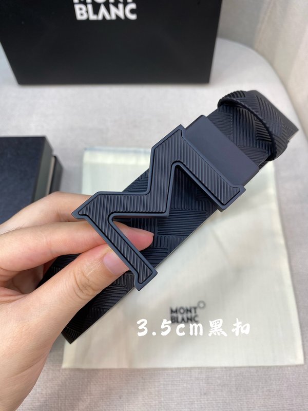 몽블랑 3.5cm 소 가죽 핀 버클 벨트 001-219492