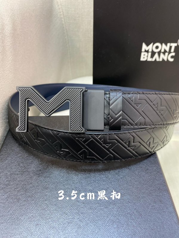 몽블랑 3.5cm 폭 천연 소 가죽 핀 버클 벨트 001-219493