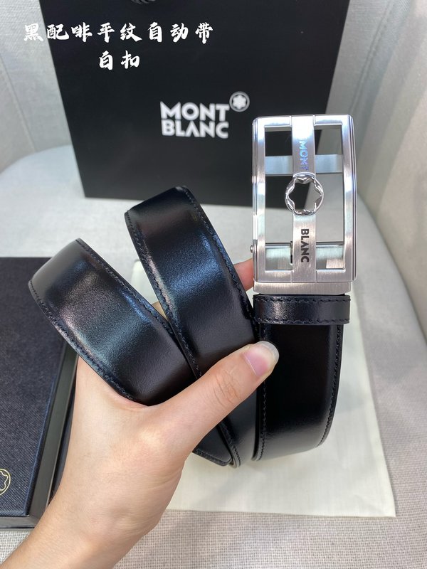 몽블랑 남성용 오토매틱 벨트 34MM 스틸 버클 001-219495