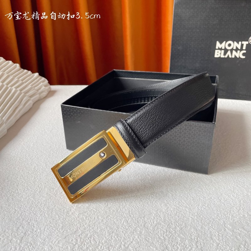 몽블랑 남성용 수입 소가죽 자동 버클 벨트 001-219531