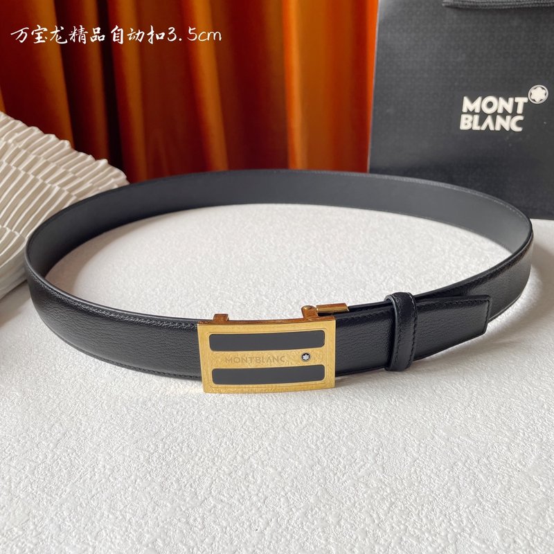 몽블랑 남성용 수입 소가죽 자동 버클 벨트 001-219531