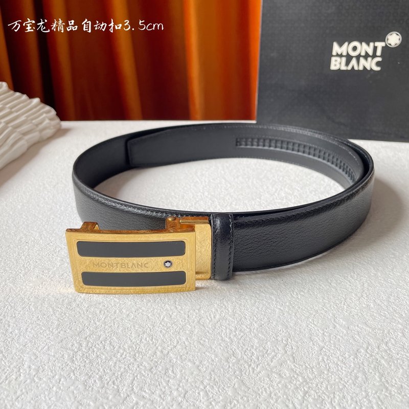 몽블랑 남성용 수입 소가죽 자동 버클 벨트 001-219531