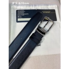 몽블랑 3.5cm 소 가죽 핀 버클 비즈니스 벨트 001-219543