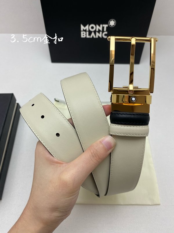 몽블랑 상급 소 가죽 핀 버클 비즈니스 캐주얼 벨트 001-219550