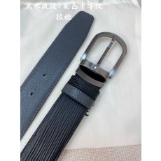 몽블랑 3.5cm 폭 소 가죽 핀 버클 벨트 001-219561