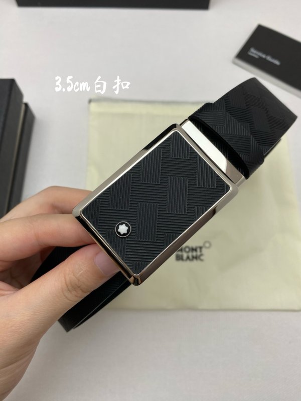 몽블랑 3.5cm 폭 소 가죽 핀 버클 벨트 001-219567