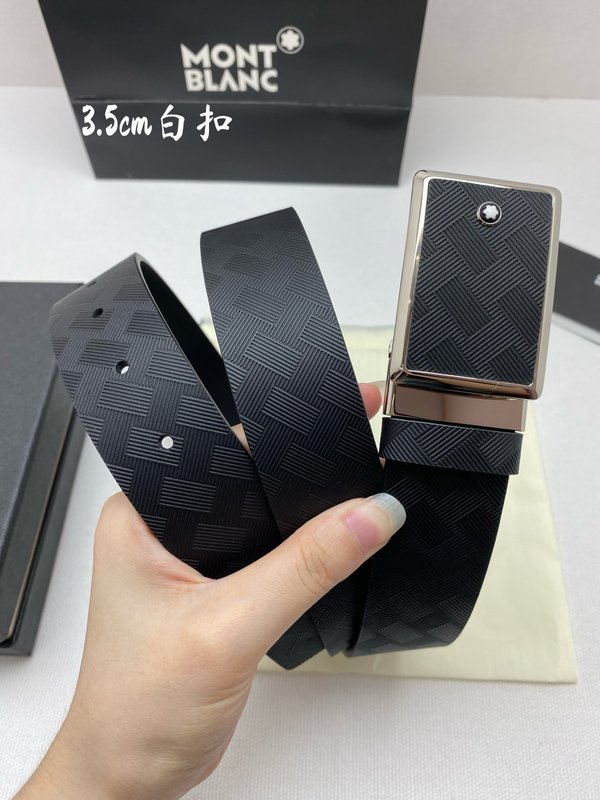 몽블랑 3.5cm 폭 소 가죽 핀 버클 벨트 001-219567