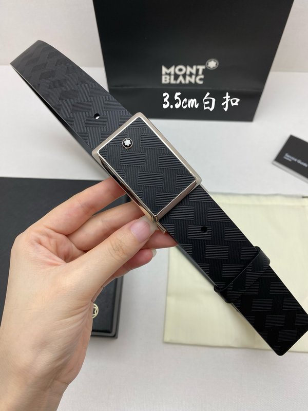 몽블랑 3.5cm 폭 소 가죽 핀 버클 벨트 001-219567